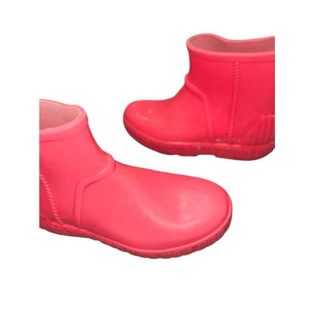 UGG Kids Pink Rain Boots Fleece Lined Size 13 Waterproof School Shoes - Picture 5 of 12